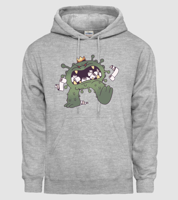 Monstru de hârtie igienică Coronavirus model gri pe tricou