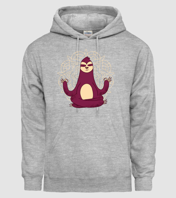 Leneș Meditație Yoga model gri pe tricou
