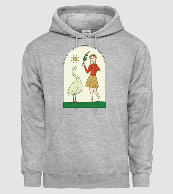 Poveste cu fata și gâsca model gri pe tricou