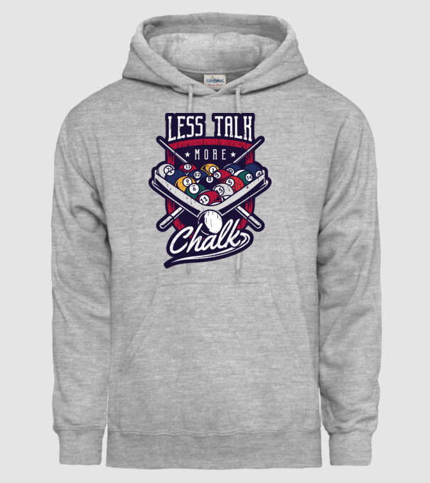 Less Talk More Chalk Billiard model gri pe tricou