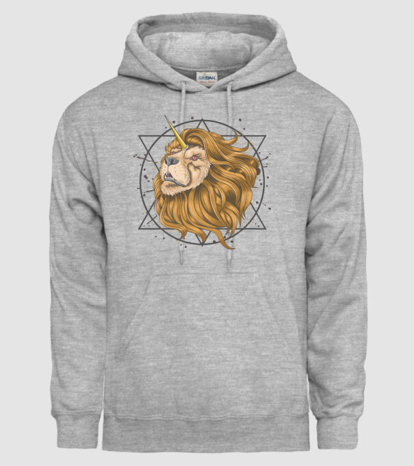lion unicorn model gri pe tricou