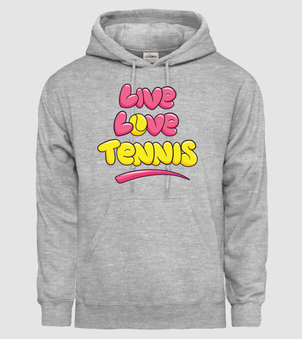 Live Love Tennis model gri pe tricou