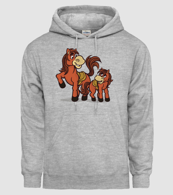Cal cu mânz model gri pe tricou