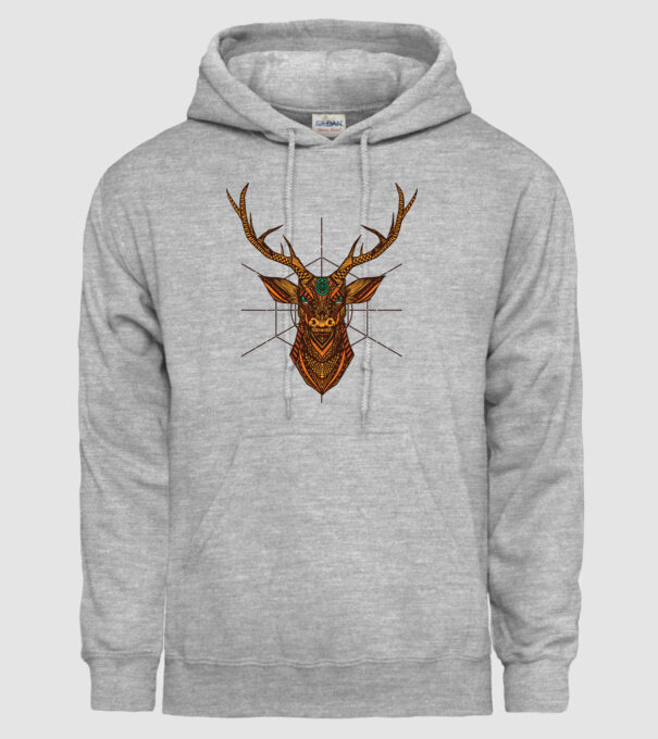 Mandala Cerb model gri pe tricou
