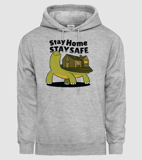 Stai acasă, stai în siguranță Țestoasă model gri pe tricou