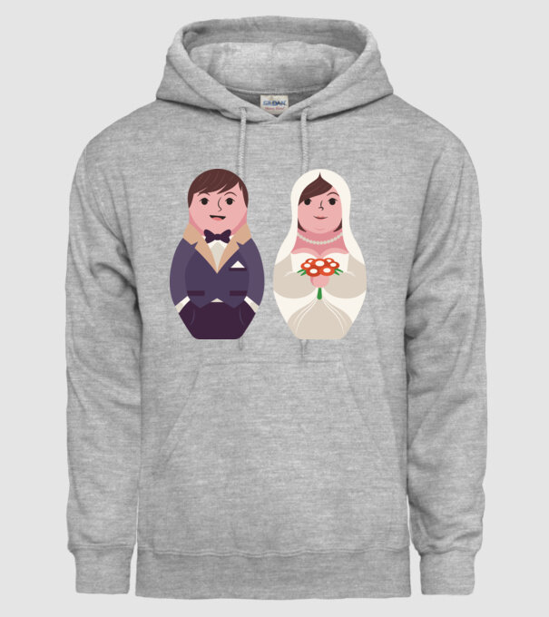 Matrioșka Căsătorie model gri pe tricou