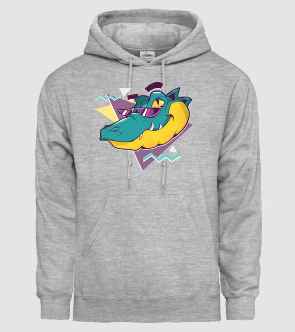 Aligator cool model gri pe tricou