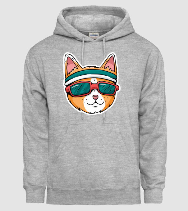 Pisică Cool model gri pe tricou