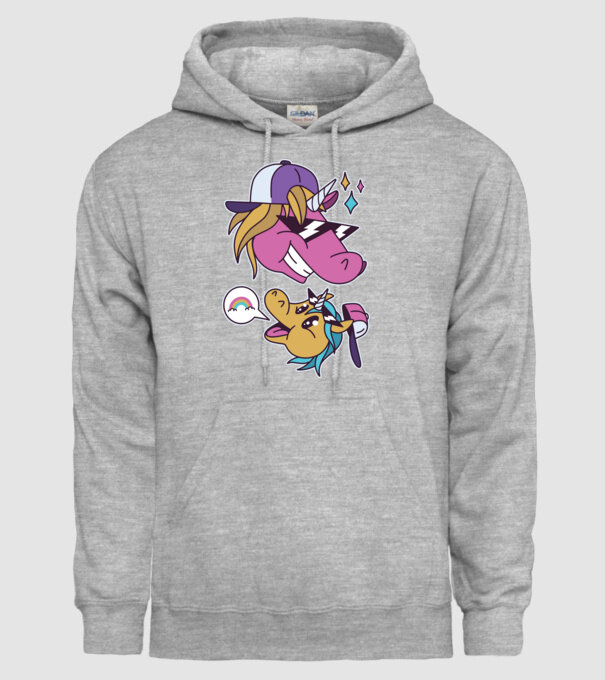 Unicorni cool model gri pe tricou