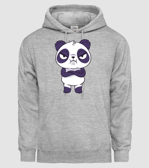 Panda furios model gri pe tricou