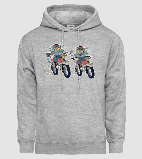 Pisicuțe motocicliste model gri pe tricou