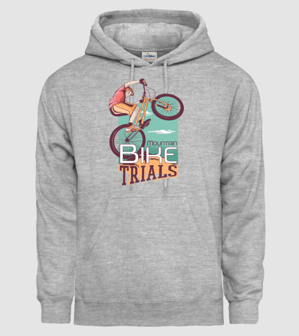 Truc Mountainbike model gri pe tricou