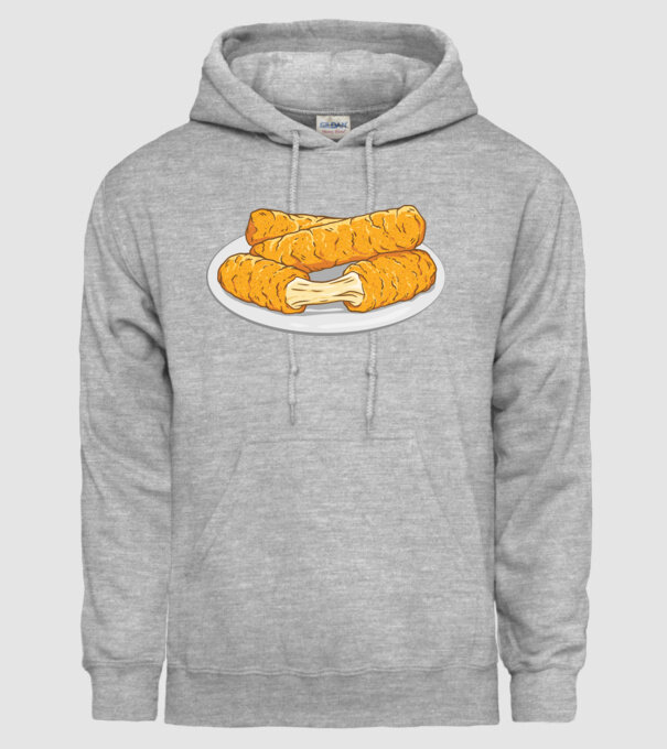 Fâșii de mozarella model gri pe tricou