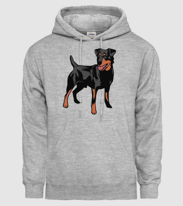 Câine de vânătoare german Terrier model gri pe tricou