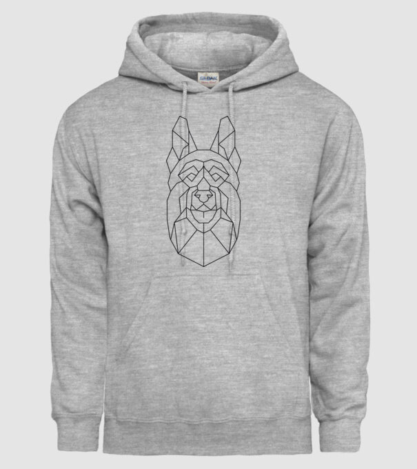 Cap Ciobănesc german Polygon model gri pe tricou