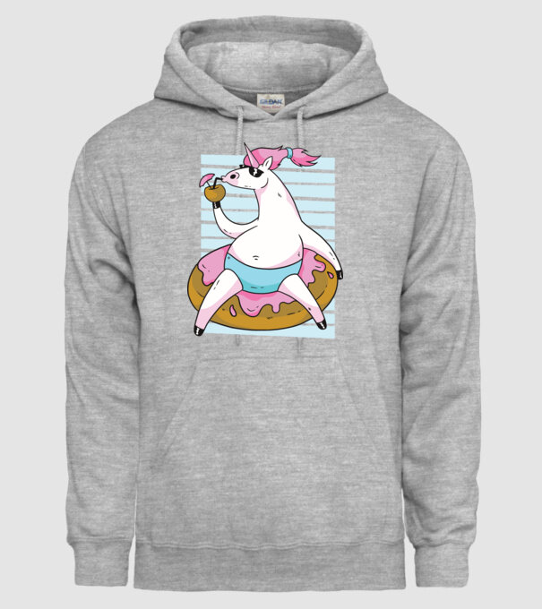 Unicorn în vacanță model gri pe tricou
