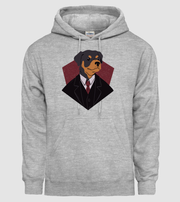Câine în Costum model gri pe tricou