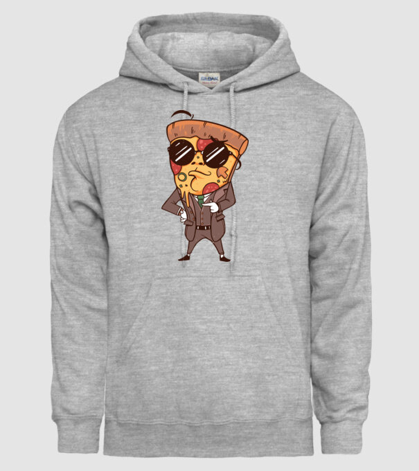 Agent de pizza în Costum model gri pe tricou