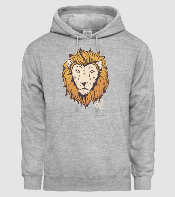 Lion head Horoscope model gri pe tricou