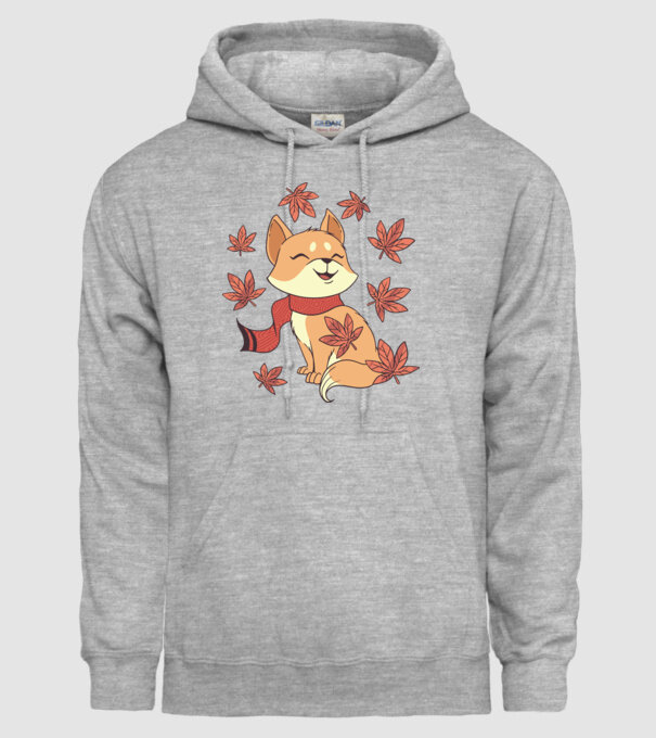 Pisică Toamna model gri pe tricou
