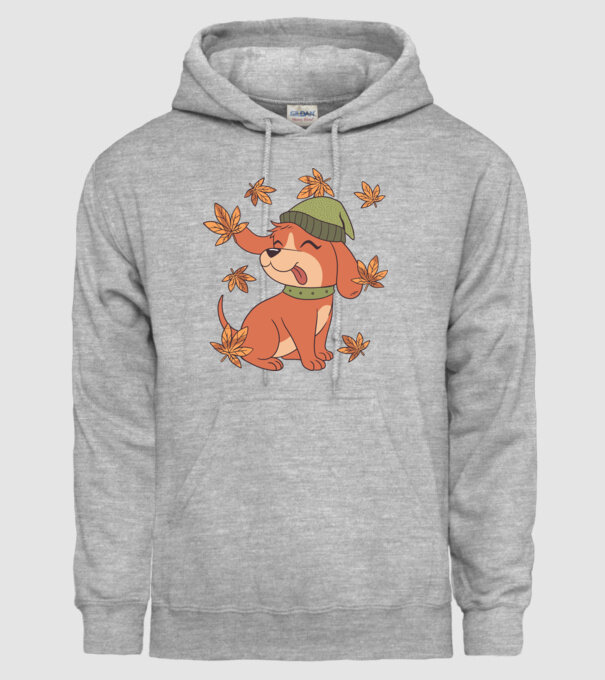 Câine Toamna model gri pe tricou