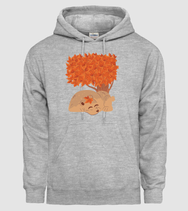 Urs de toamnă model gri pe tricou