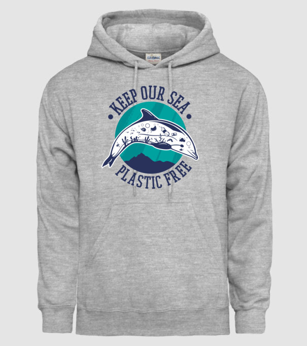 Să protejăm apele de plastic model gri pe tricou