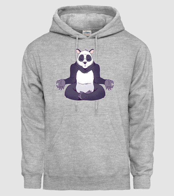 Panda Meditație model gri pe tricou