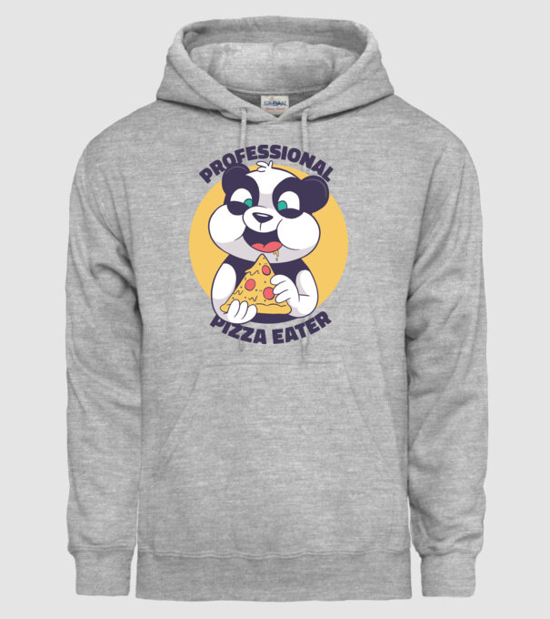 Panda Pizza model gri pe tricou