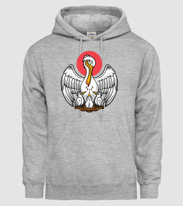 Familie Pelican model gri pe tricou