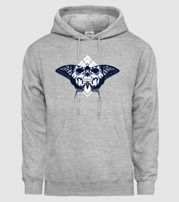 Craniu fluture model gri pe tricou