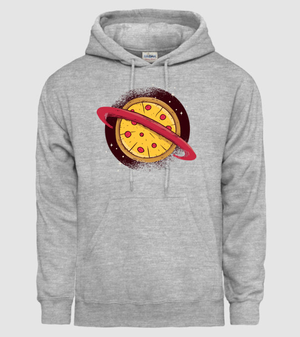 Pizza Planetă model gri pe tricou