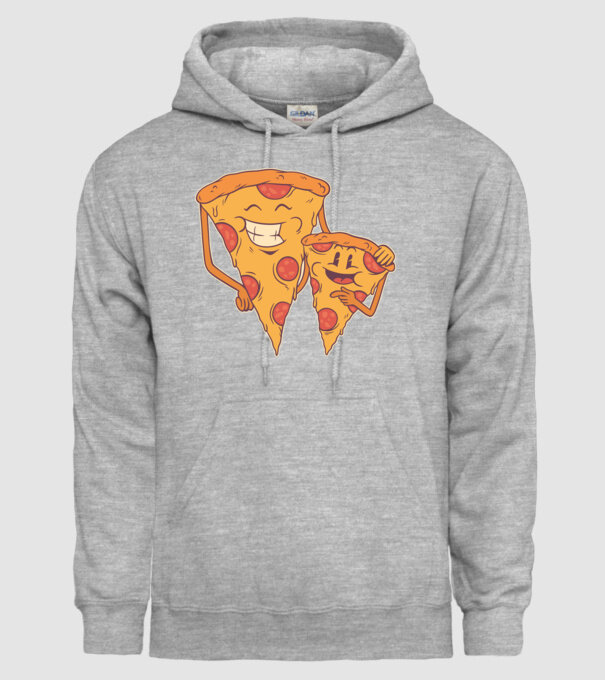 Familie Pizza model gri pe tricou