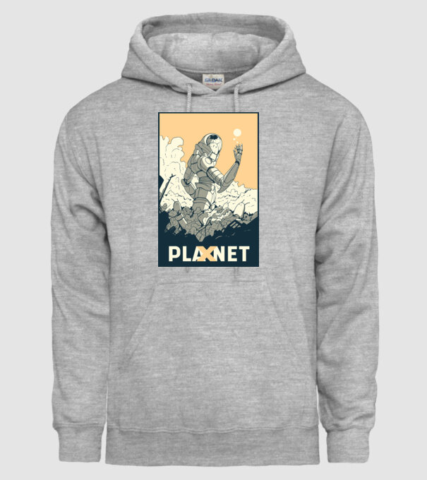 Planet X model gri pe tricou