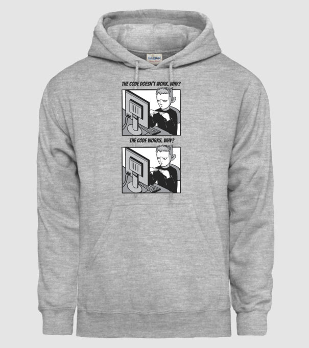 Programator Meme model gri pe tricou