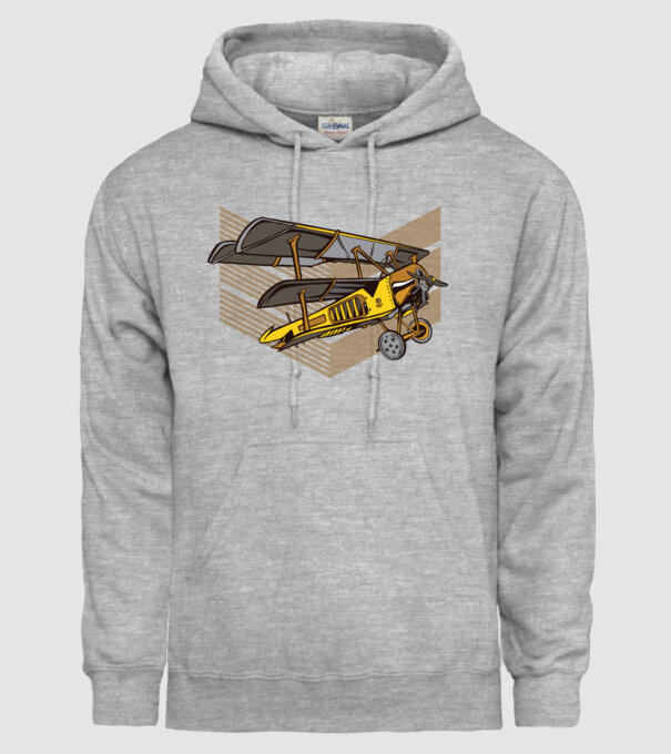 Avion cu elice model gri pe tricou