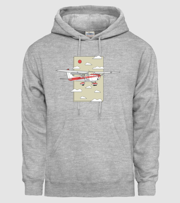 Avion cu elice model gri pe tricou