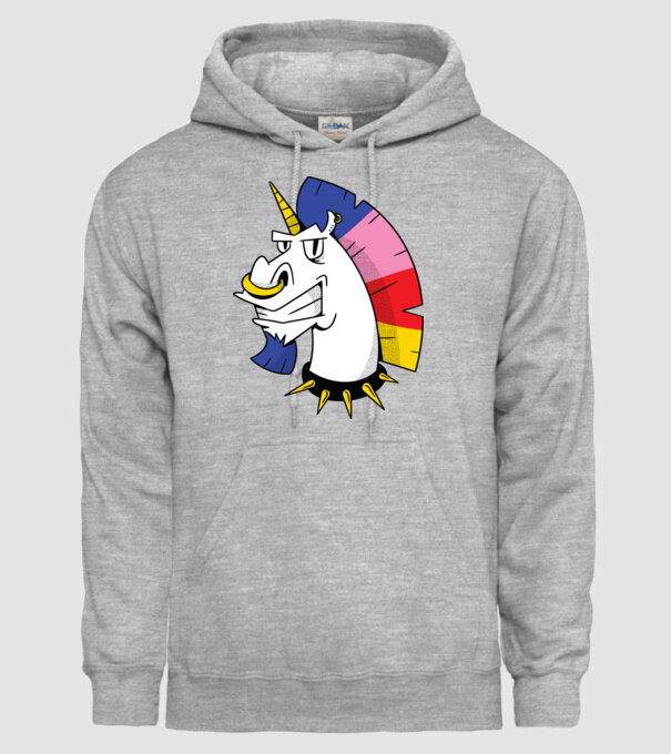 Punk unicorn model gri pe tricou