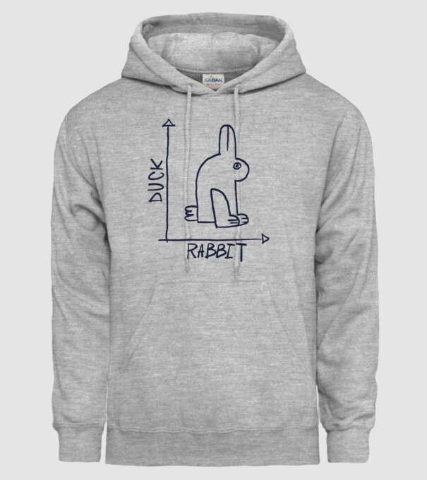 Rabbit vs Duck - Iepure sau Rață model gri pe tricou