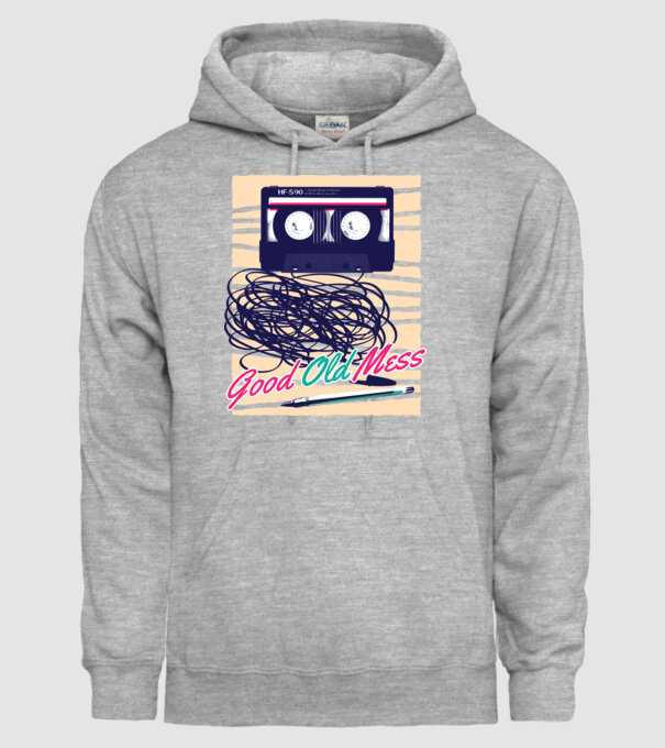 Vremuri bune și vechi Casetă model gri pe tricou