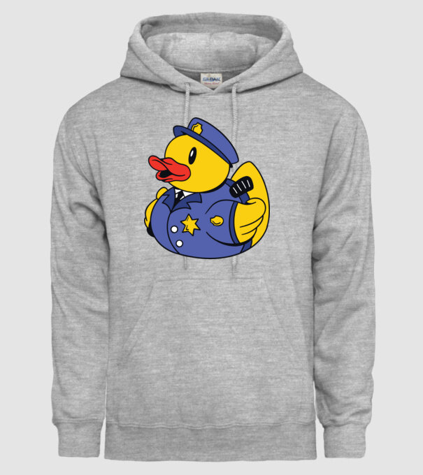 Rățușcă de cauciuc Polițist model gri pe tricou