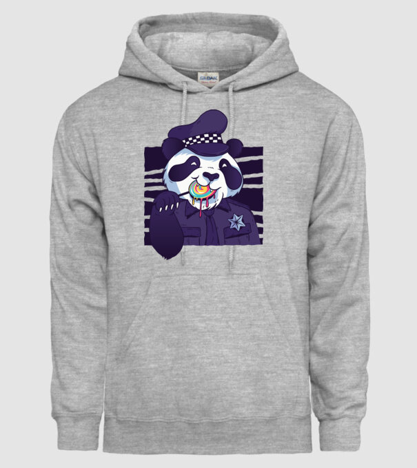Panda polițist cu acadea model gri pe tricou