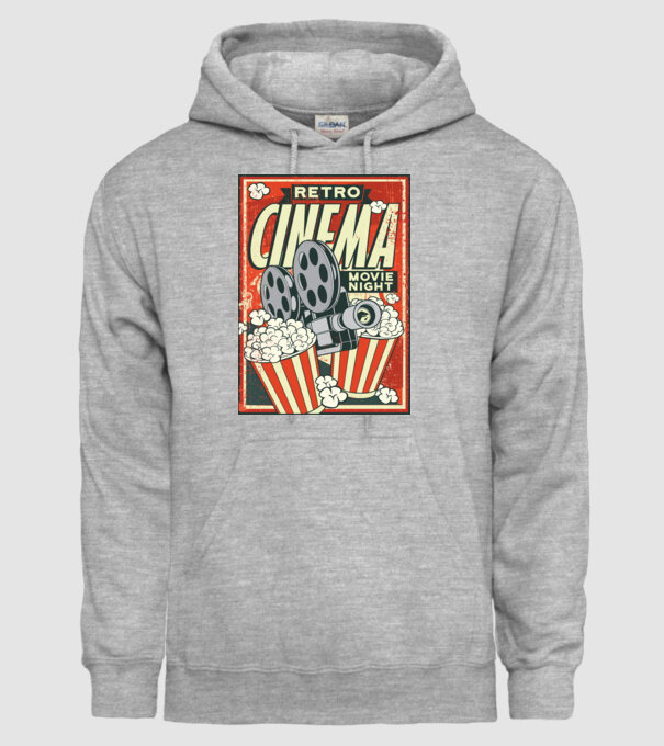 Afiș cinema retro model gri pe tricou