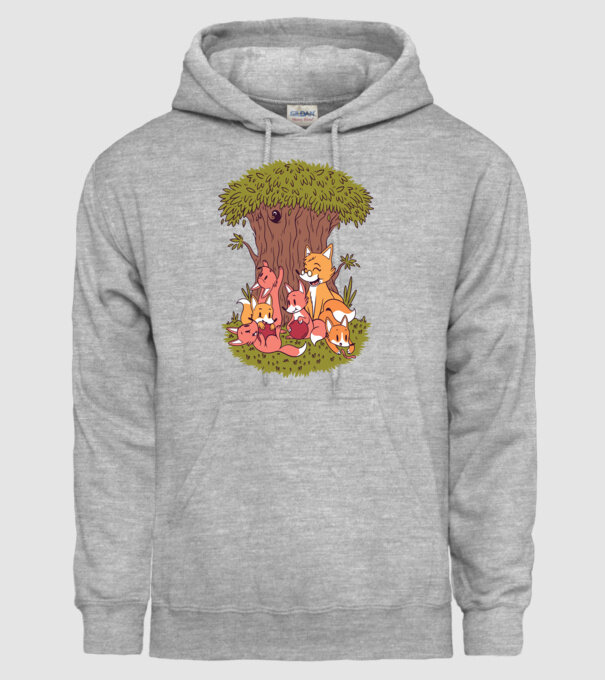 Familie Vulpe model gri pe tricou