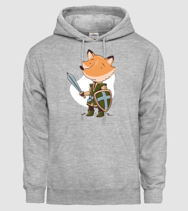 Vulpe Cavaler model gri pe tricou