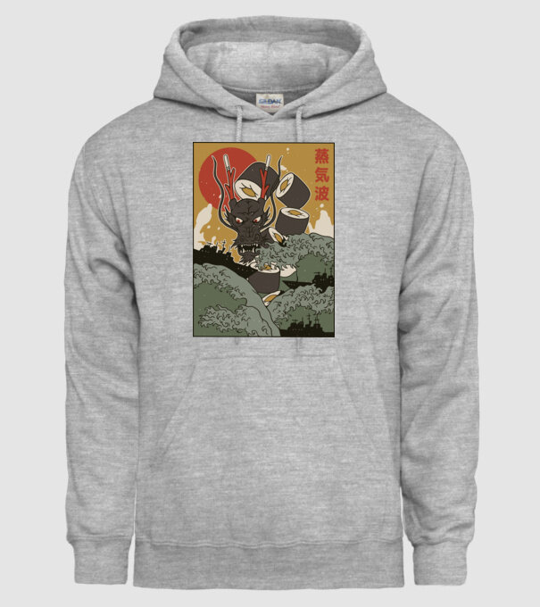 Dragon Sushi model gri pe tricou