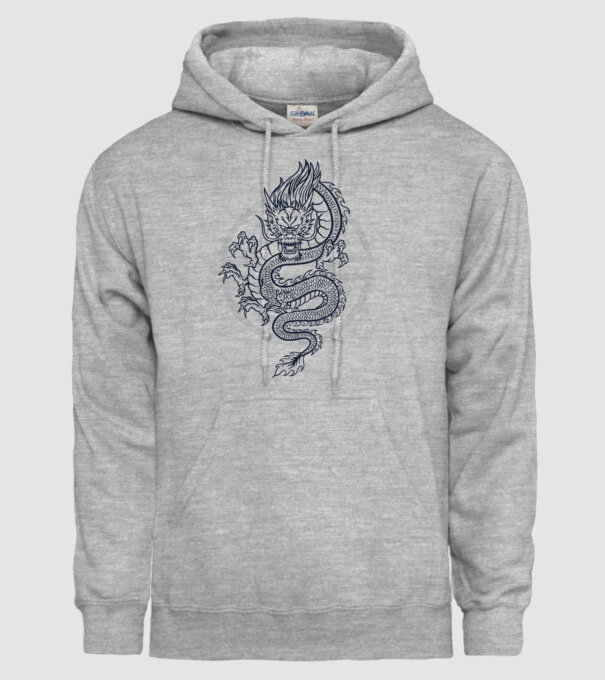 Dragon Tribal model gri pe tricou