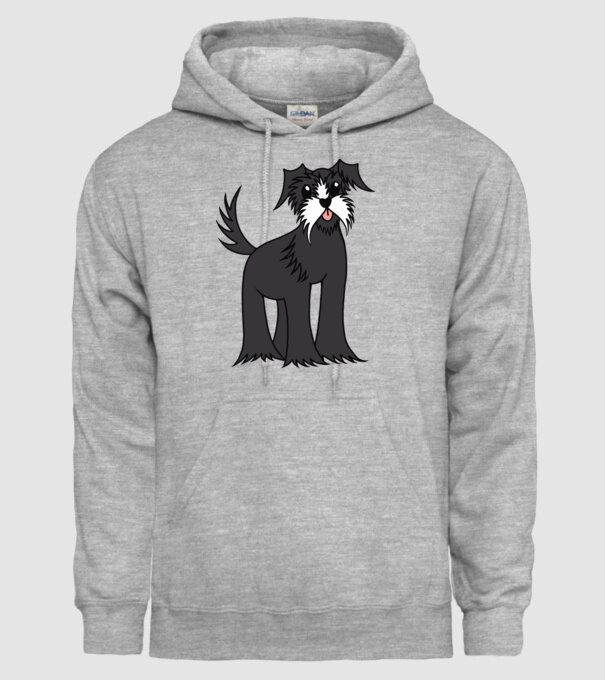 Desen Schnauzer model gri pe tricou