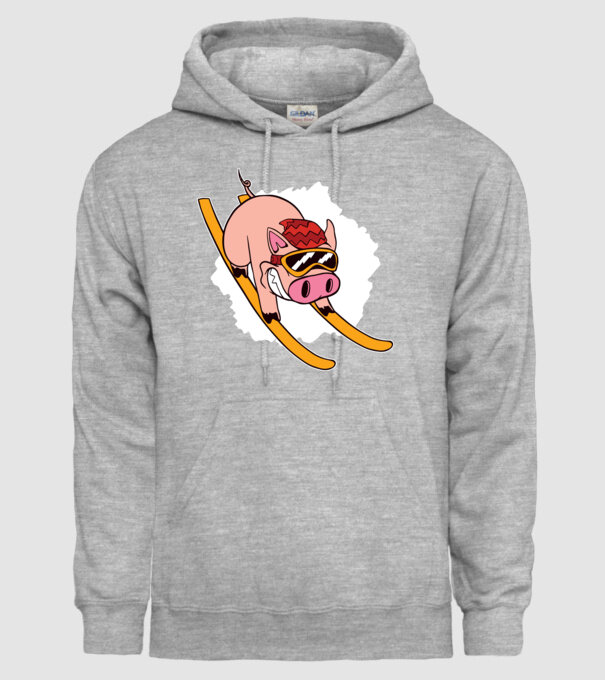 Porcușor schior model gri pe tricou