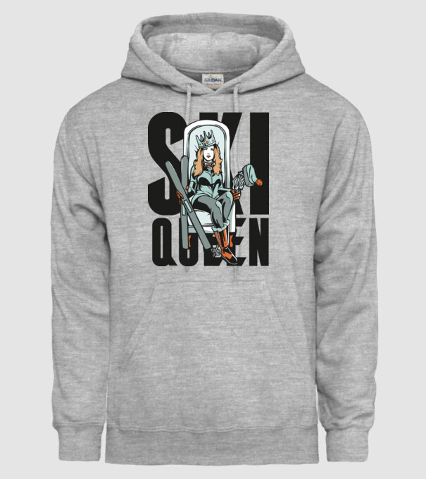 Ski Queen - Regină schioară model gri pe tricou
